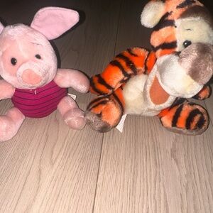 Disney Pink Piglet and Orange Tiger Plush Set